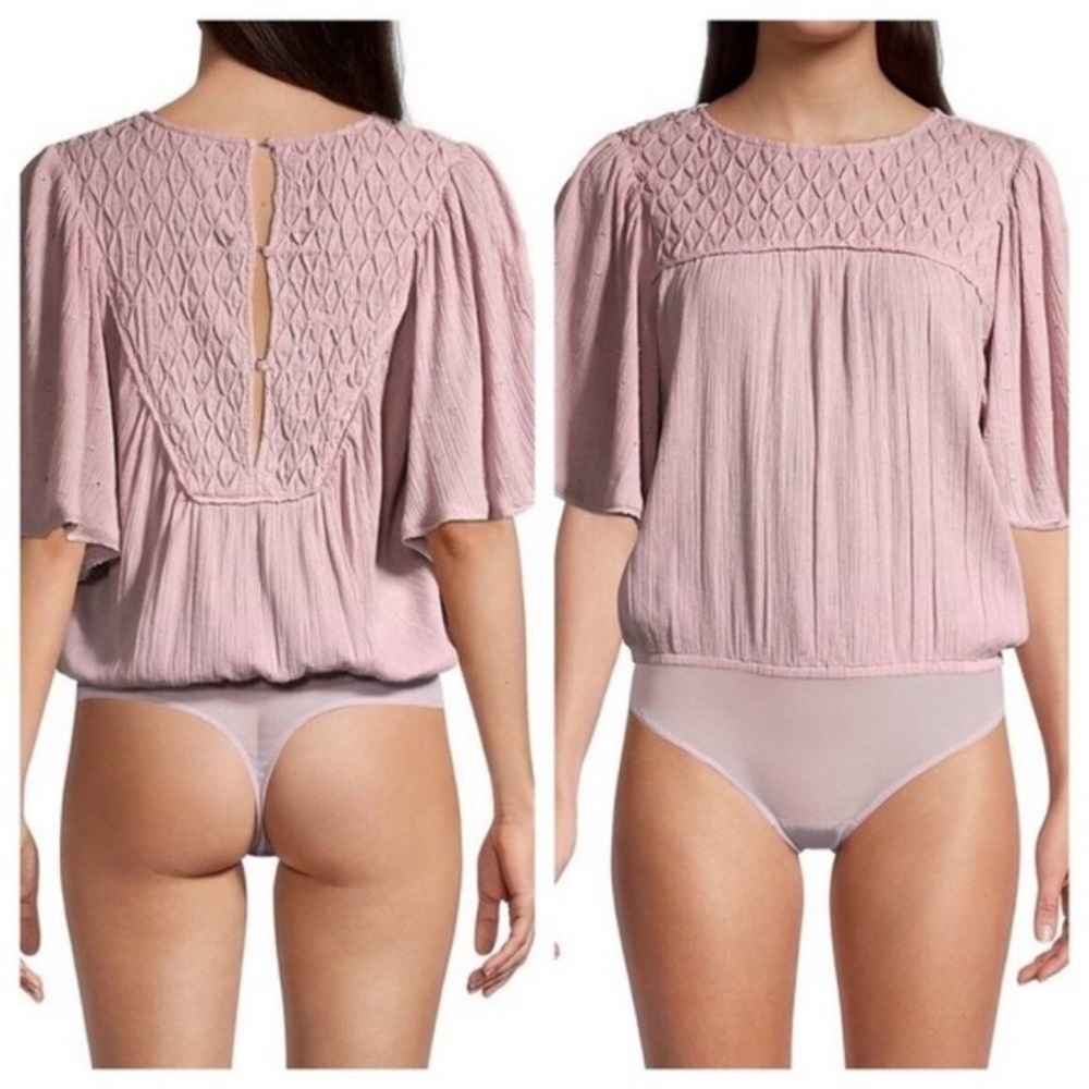 Intimately Free People Perfect Catch Silverberry Lilac Dusty Purple Bodysuit XS